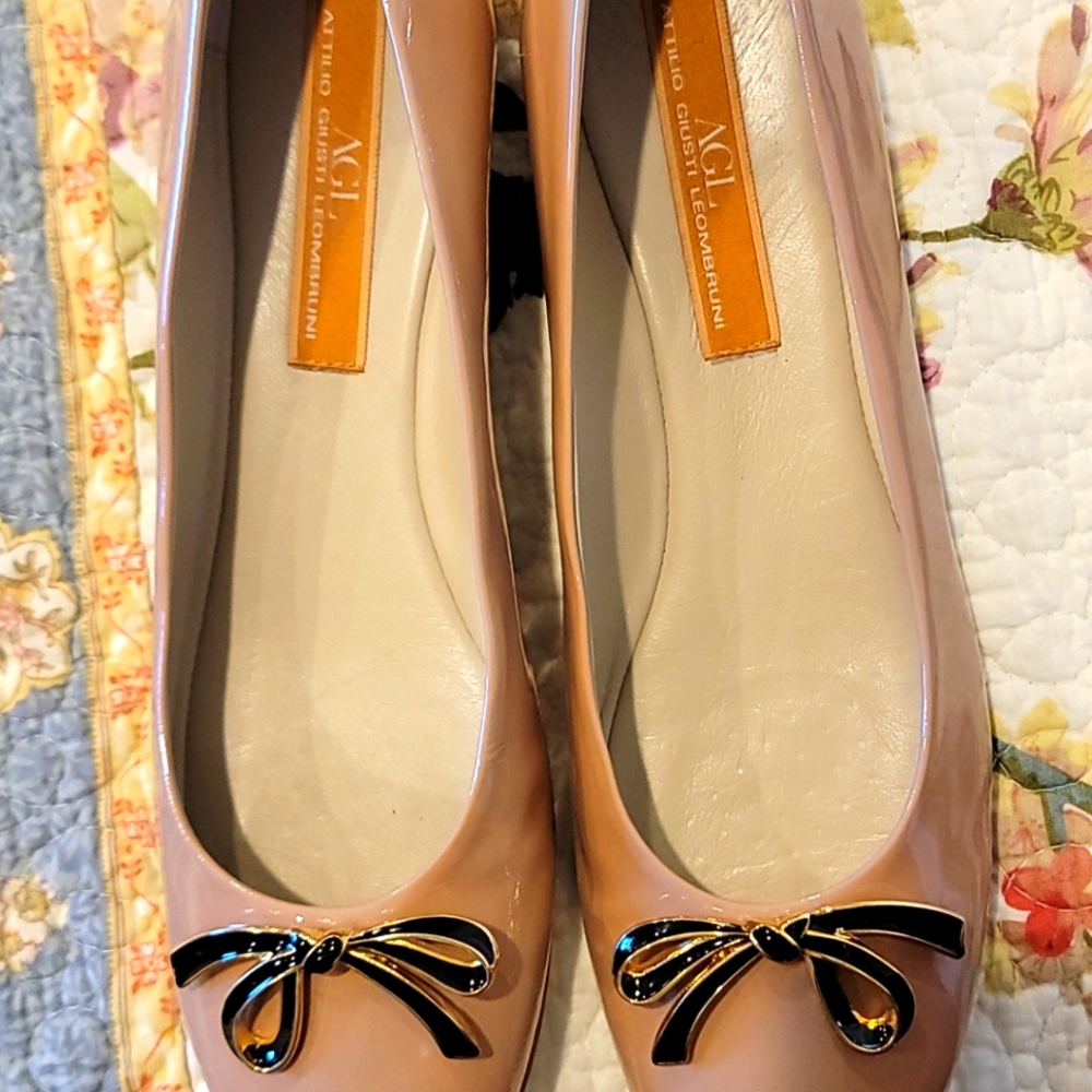 AGL Nude Patent Leather Bow Flat - Picture 5 of 5